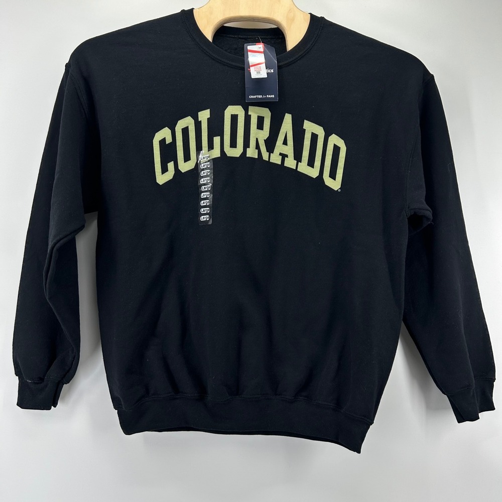 Fanatics Colorado Sweatshirt Mens Large Black Basic Arch NWT Collegiate Fleece